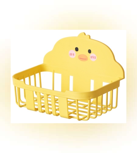 Suport pentru Servetele in Baie, Flippy, Suport pentru Prosoape, din Plastic PP, Montare pe Perete cu Adeziv, Model Ratusca, 13x19x12 cm, Galben