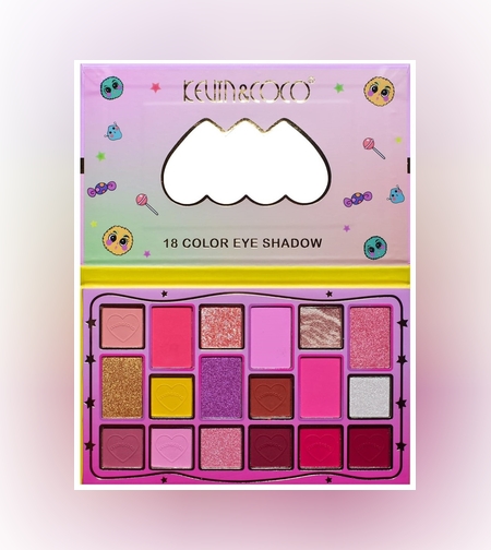 Palete de Machiaj, KEVIN & COCO, Candy Star. Fard de Pleoape, 18 culori, 19.3 x 12 x 1.4 cm