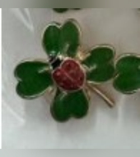 Martisor Brosa Mica in Cutie, Dimensiune Brosa 2.5-3 cm, Material Metal, Model Trifoi cu 4 Foi