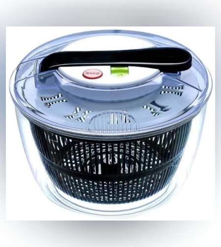 Uscator Manual pentru Salata si Verdeturi, Flippy, Plastic, 20x20x25 cm, Capacitate 5L, Negru