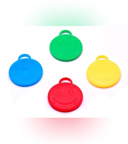 Set 4 Greutati pentru Baloanele cu Heliu, Flippy, 32 grame, 8 grame Fiecare, Plastic, Forma Smiley Face, Multicolor