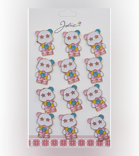 Set 12 Brose Martisor Urs Panda cu Floare Multicolora