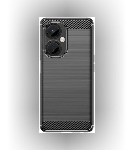 Husa Protectie pentru OnePlus Nord CE2 Lite 5G, Flippy, din Silicon TPU Moale, Textura Periat, Anti Cadere, cu Element Carbon, Negru