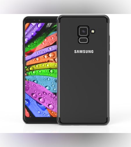 Husa Samsung Galaxy A8 2018 Transparent cu Margini Negre