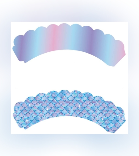 Set 6 Accesorii pentru Prajituri Sirena, Flippy, Colectia Mermaid, 22.7 x 8.7 cm, Multicolor