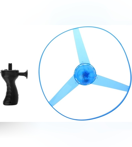 Jucarie Disc Zburator, Distractiv pentru Copii, Flippy, Aruncator Manual din Plastic, cu Lumini, Albastru