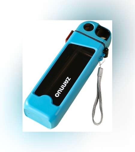 Sticla de Apa pentru Sport, Flippy, 350 ml, cu Pai si Capac, 23x7x4.4 cm, Buton de Blocare, din PC, Bleu