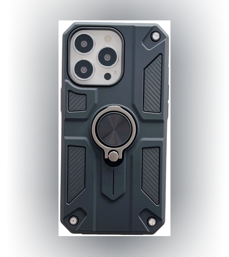 Husa protectie Flippy compatibila cu Apple iPhone 13 Mini Defender Model 5 cu suport prindere inel,Negru