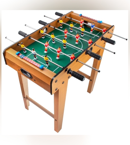 Masa de Fotbal cu Teren si 18 Jucatori Flippy, 6 Manere, cu Tablou pentru Scor, din Metal, Lemn si ABS, 69 x 36.5 x 61 cm, cu Picioruse, pentru copii/adulti