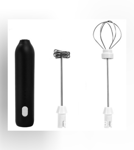 Mixer Spuma Lapte, Flippy, Electric cu Incarcare USB, Bauturi Calde/Reci, Maner Izolat Termic, Otel Inoxidabil, pentru Latte, Ciocolata Calda, Cappuccino, Frappe, Usor de Folosit, 2 Accesorii, Negru