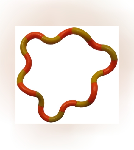 Jucarie Senzoriala Antistres, Flippy, Fidget Twist, cu Miscari Infinite de Decompresie, 2 Culori, Galben/Portocaliu, + 3 ani