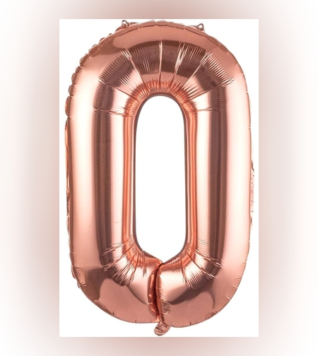 Balon Folie Metalizata Litera O, Flippy, 80 cm, Umflati cu Heliu sau Aer, Ambalaj Individual, Pai inclus, Rose Gold