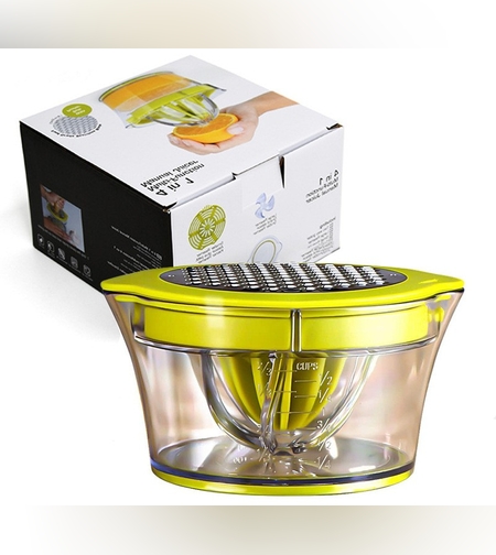 Storcator de Fructe 2 in 1, Flippy, cu Razatoare si Separator Ou, 14.8 x 8 x 13 cm, Verde