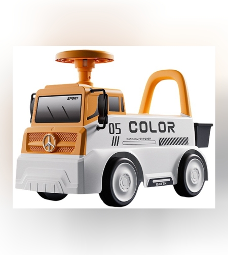 Mașinuță pentru copii, Flippy, 3 ani, Model Camion, Sport, Claxon, Cutie Depozitare, 62x26x40 cm, Portocaliu