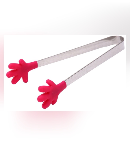 Cleste Creativ pentru Mancare, Flippy, Model Manute din Silicon, 14.5x3 cm, Rezistent la Temperaturi Inalte si Coroziune, Rosu