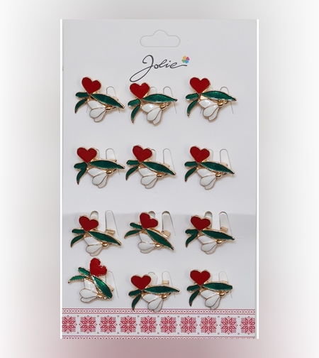 Set 12 Brose Martisor Primavara Ghiocel cu Inima