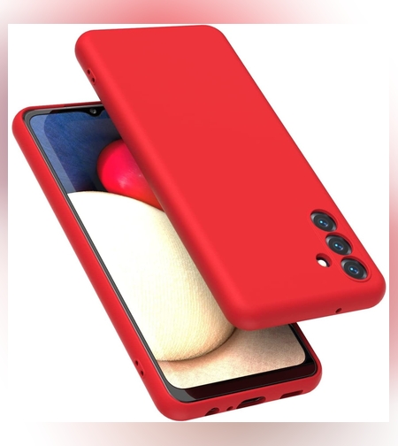 Husa de Protectie, Flippy, pentru Samsung Galaxy A35, Liquid Silicone, cu Microfibra pe Interior, Protectie Antisoc, Compatibil Incarcare Wireless, Rosu