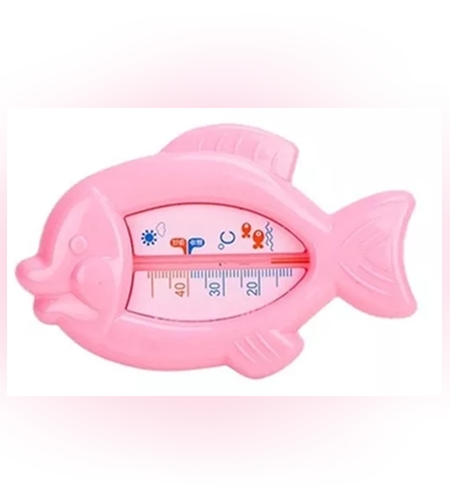 Termometru pentru Baie, Flippy, Plutitor, Rezistent la apa, Multifunctional, Model Peste, 15.5x9.5x2 cm, Roz