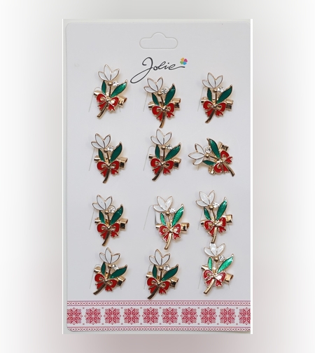 Set 12 Brose Martisor Primavara Ghiocel cu Fundita Rosie