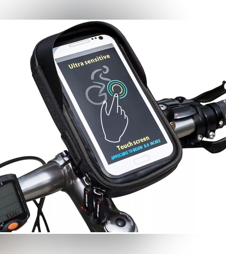 Suport de bicicleta Flippy Wheel UP  pentru telefoane cu ecran tactil =< 6.0 inch impermeabil, negru