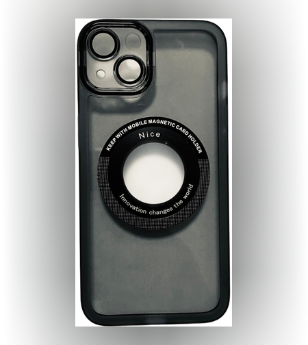 Husa protectie Flippy pentru Apple iPhone 14 Plus decupaj logo, magnetica, Protectie Camera, Negru