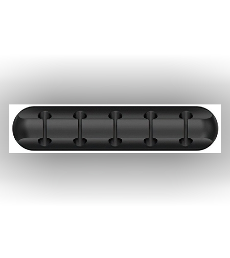 Organizator de Cabluri, Flippy, Autoadeziv, Multifunctional, 5 Locuri de Suport, 9.6x2.2cm, Negru