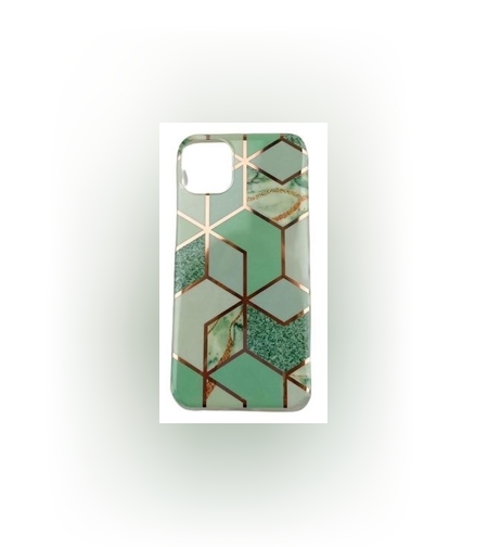 Husa protectie pentru Apple iPhone 11 Pro Soft IMD TPU Marble Geometric Verde