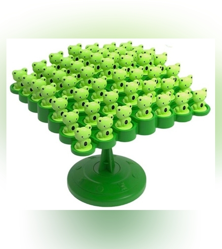 Joc Interactiv, Flippy, Broaste in Echilibru, +3 Ani, din Plastic, 50 de Pioni, Placa de Echilibru, Roata cu Pedepse, Zar, 14 x 7 x 14 cm, Verde