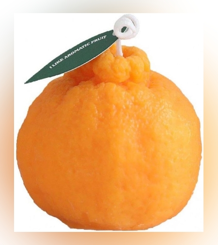 Lumanare Parfumata, Flippy, Model Portocala Mica, Ardere 10h, 140 g, 7 x 7 cm, Parfum de Portocala, Portocaliu