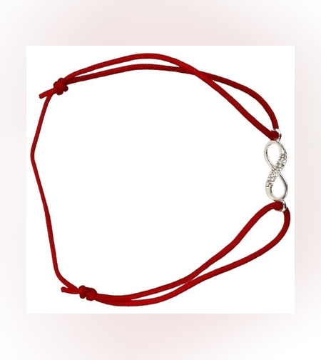 Bratara Snur Reglabil, Argint 925, Infinit cu Minizirconii, Jolie Sliver, 0.5 g, 1.5 cm x 0.5 cm