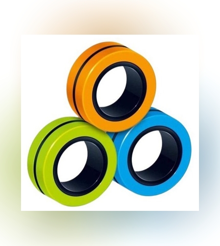 Jucarie antistres Flippy, inele magnetice, 3 piese, Multicolor