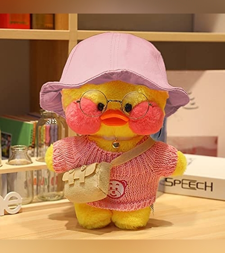 Jucarie de plus Ratusca Lalafanfan Flippy, Haine si Accesorii Random, Galben