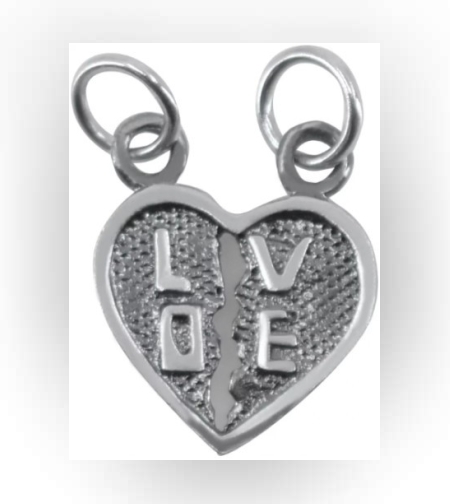 Pandantiv, Jolie Silver, Argint 925, Model Doua Jumatati Love, 1.1 g, 1.5 x 1.5 cm