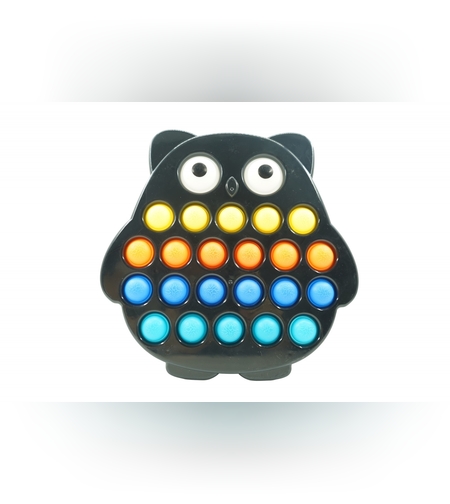 Jucarie senzoriala antistres, Simple Dimple, Bufnita, Multicolor, V2