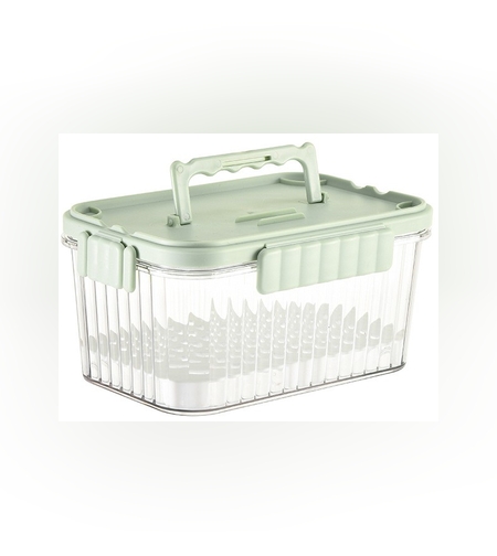 Caserola portabila pentru mancare fresh Flippy, 550 ml, furculita pentru fructe, 7 x 11.5 x 16 cm, capac detasabil pentru congelator, etans, spatiu pentru tacamuri, maner, material plastic, rezistent la temperaturi ridicate, transparent