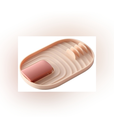 Suport Pliabil, Flippy, pentru Capace, Linguri, Multifunctional, Plasare pe Blatul de Bucatarie, 11.5 x 18 x 2.2 cm, Roz