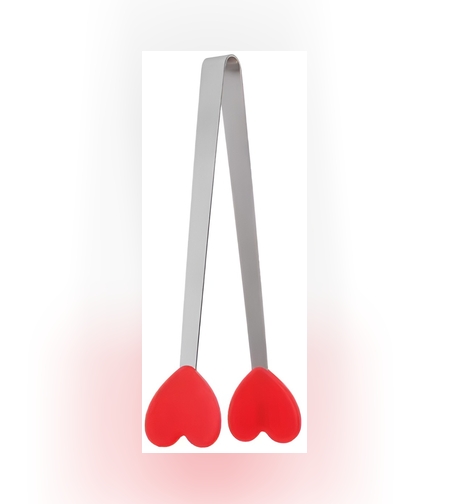 Cleste Creativ pentru Mancare, Flippy, Model Inimioare din Silicon, 14.5x3 cm, Rezistent la Temperaturi Inalte si Coroziune, Rosu