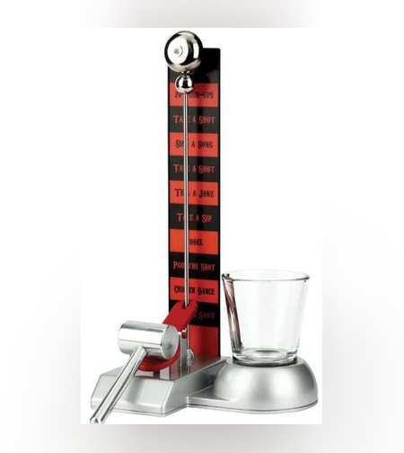 Joc de baut Hammershot cu Pahar Shot Flippy, 22 cm, Material Sticla, Plastic, Fier, Multicolor