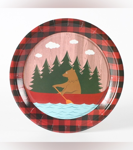 Set 10 Farfurii Unica Folosinta, Flippy, 18 cm, Model Urs, Multicolor