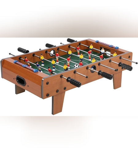 Masa de fotbal cu teren si 18 jucatori Flippy, cu tablou pentru scor, din metal, lemn si ABS, 50 x 25 x 15.5 cm, pentru copii