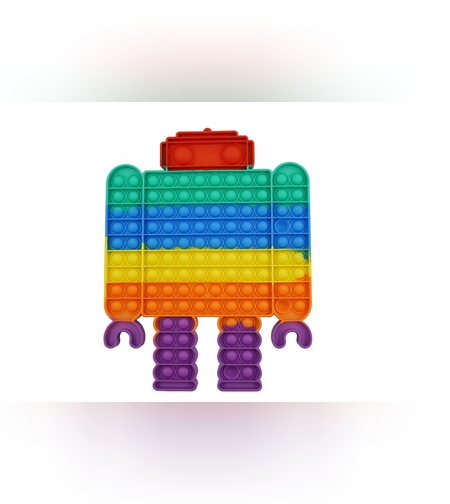 Jucarie antistres din silicon Flippy, Pop it Now and Flip It ,Robot ,Multicolor ,Model 3