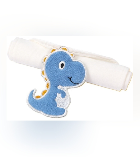 Prosop Absorbant, Flippy, din Bumbac, pentru Bebelusi, 19x28 cm, Model Dinozaur, Alb