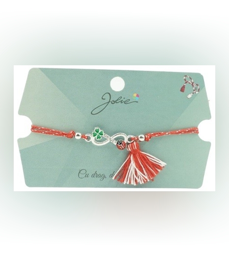 Bratara cu Ciucure Infinit cu Trifoi