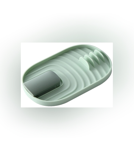 Suport Pliabil, Flippy, pentru Capace, Linguri, Multifunctional, Plasare pe Blatul de Bucatarie, 11.5 x 18 x 2.2 cm, Verde