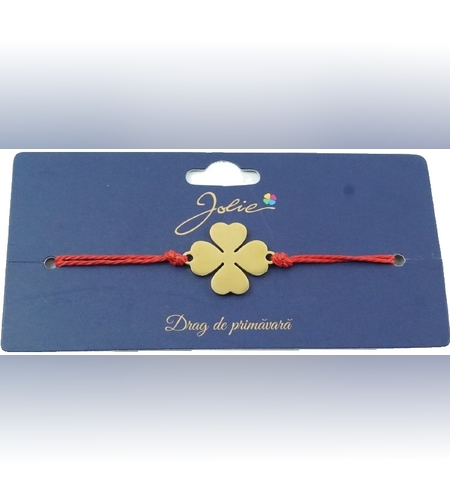 Bratara Aurie Inox Trifoi cu Patru Foi