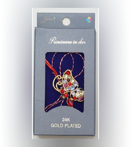 Martisor Brosa Placata cu Aur 24K, Dimensiune Brosa Aprox 2- 3 cm, Model 16