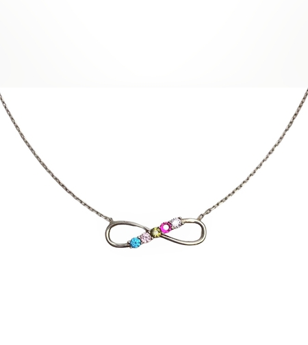 Colier Argint 925, Infinit cu Zirconii Multicolore 40 cm