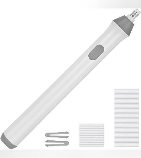 Radiera Electrica, Flippy, pentru Schite si Arta, Grosime Varf 3 mm/5 mm, Baterii 2 x AA (neincluse), din ABS, Alb