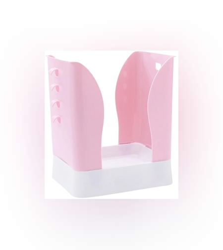 Cos de Gunoi Extensibil, Flippy, din Plastic, Reglabil, Pliabil, Versatil, pentru Bucatarie, Baie sau Birou, Cos Universal, 21x25x17 cm, Roz Alb