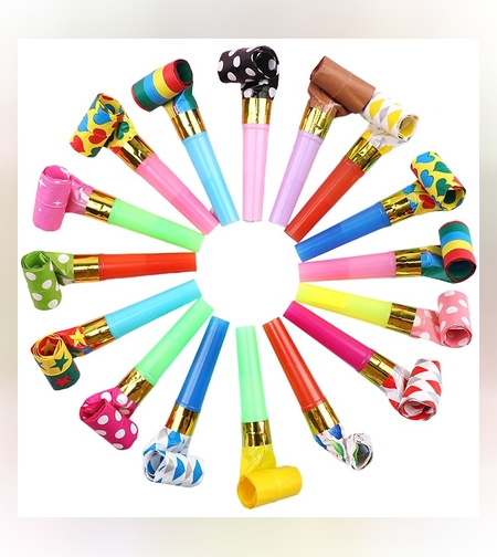 Set 6 Suflatori, Flippy, pentru Petrecere, Tematica Aniversare, 8 cm, Multicolore cu Imprimeu